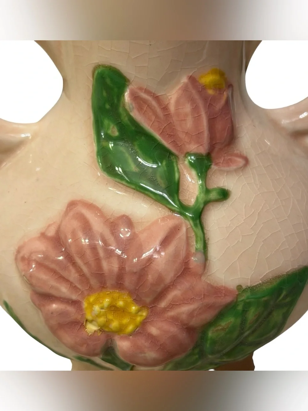 1940’s Hull Art Pottery Magnolia Pattern Double-Handled Vase